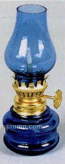 4" Colored Glass Oil Lamp