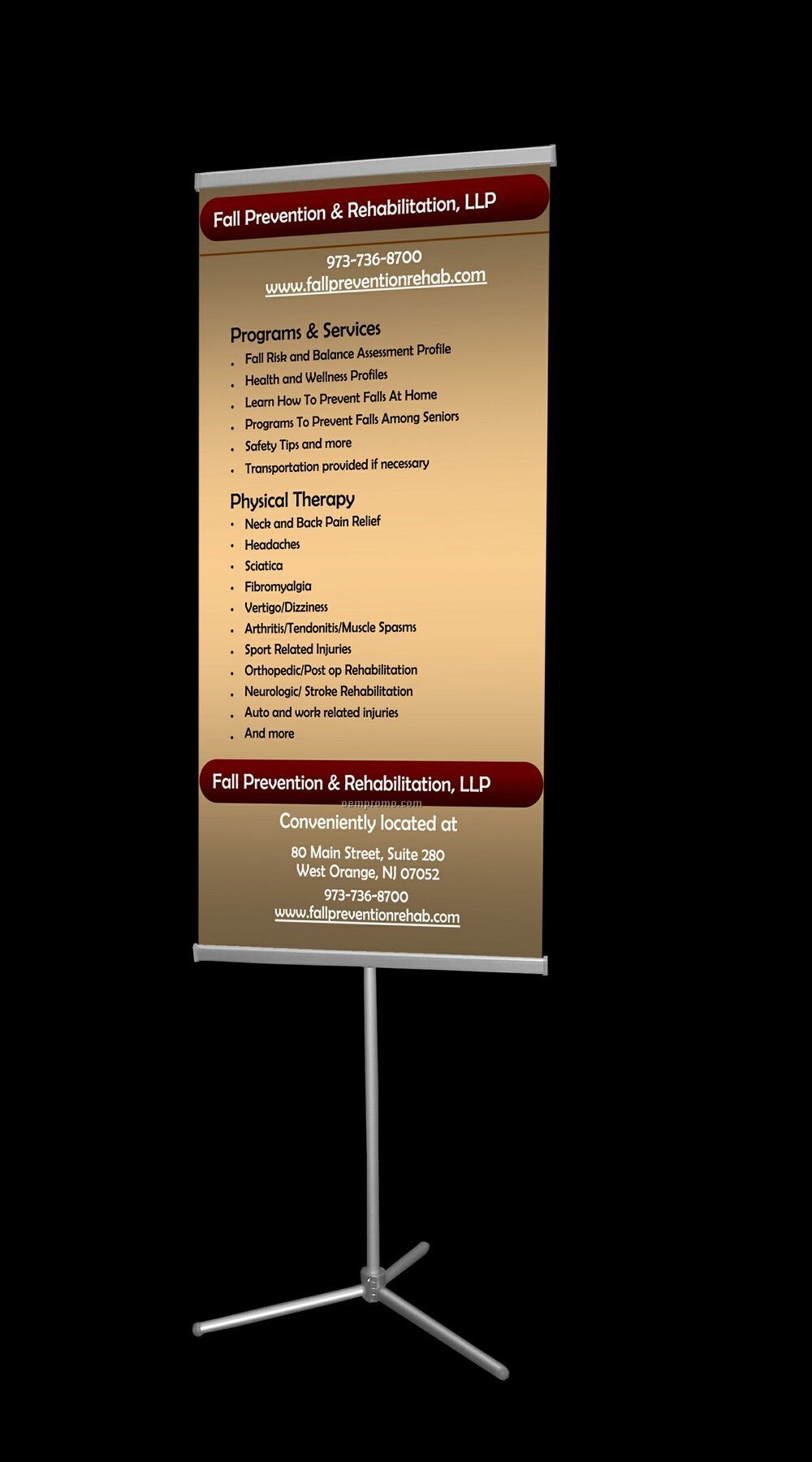 Adjustable Banner Stand/2 Sided- 31.5" X 60" Banners