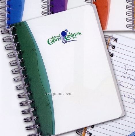 Chrome Spiral Binding Notebook With Hard Translucent Cover