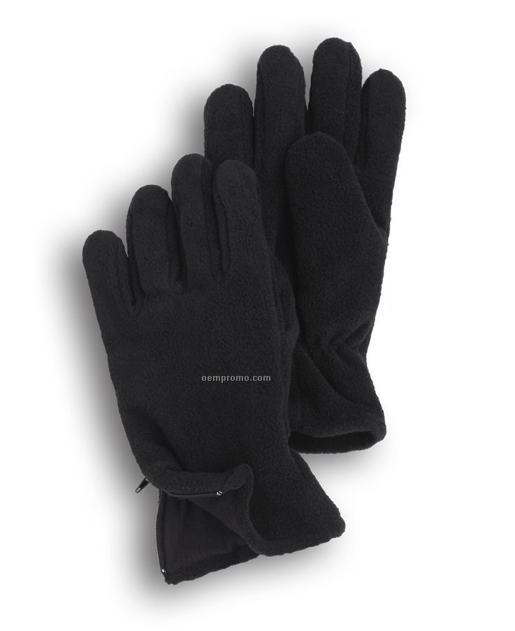 Wolfmark Black Fleece Zipper Glove