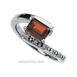 14kw Genuine Mozambique Garnet And Diamond Ring