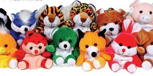 4" Plush Animals Assortment (12 Pack)