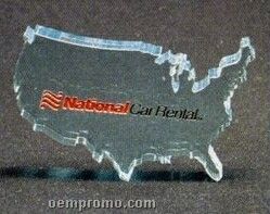Acrylic Paperweight Up To 20 Square Inches / Usa Map Outline