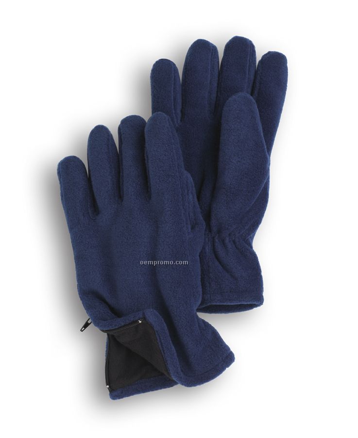 Wolfmark Navy Fleece Zipper Glove