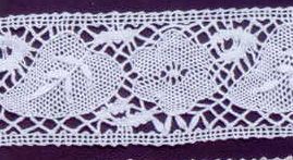 2-1/4" White Flower And Leaf Cluny Lace Fabric