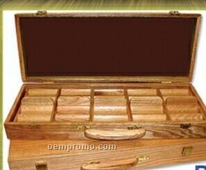 500 Piece Poker Chip Set W/ Oak Case