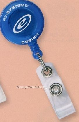 Round Secure-a-badge Retractable Badge With Alligator Clip
