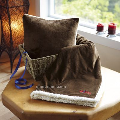 Chocolate Country Lambswool Throw Blanket (60