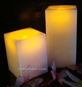Flameless LED Wax Square Candle 3x3x5