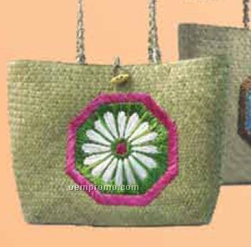 Flower Design Straw Beach Bags