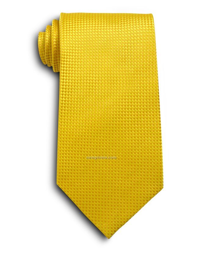Wolfmark Carlton Silk Tie - Yellow