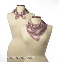 Wolfmark Saville Stripe Polyester Scarf - Pink (21"X21")