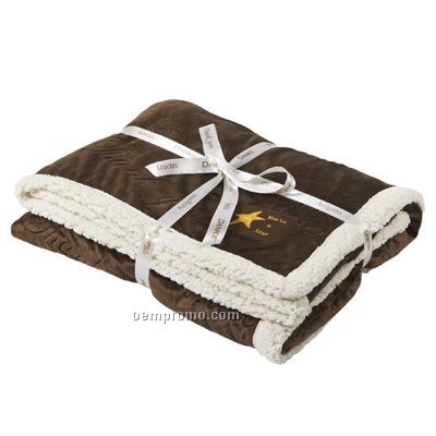 Chocolate Thank You Country Lambswool Blanket