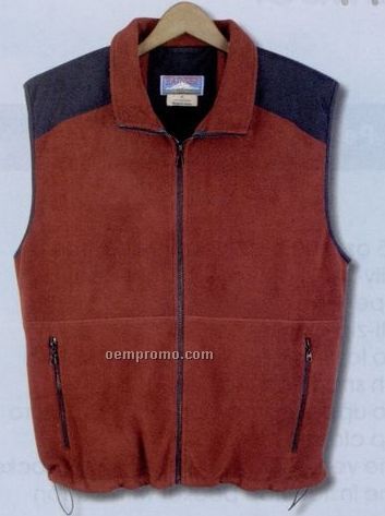 Full-zip Fleece Vest W/ Taslan Collar