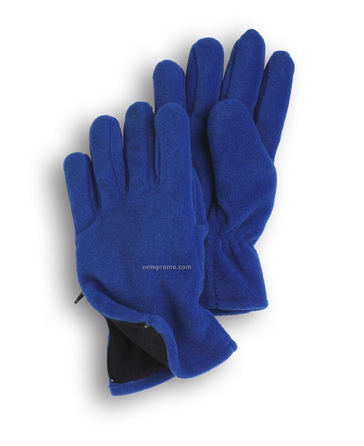 Wolfmark Royal Blue Fleece Zipper Glove,China Wholesale Wolfmark Royal