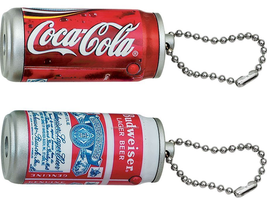 Beverage Can Projection Key Chain - Black & White Projection Image