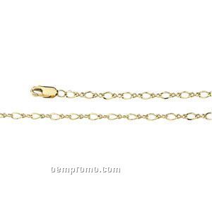 Ladies' 7" 14ky 2-1/4mm Figure Eight Chain Bracelet