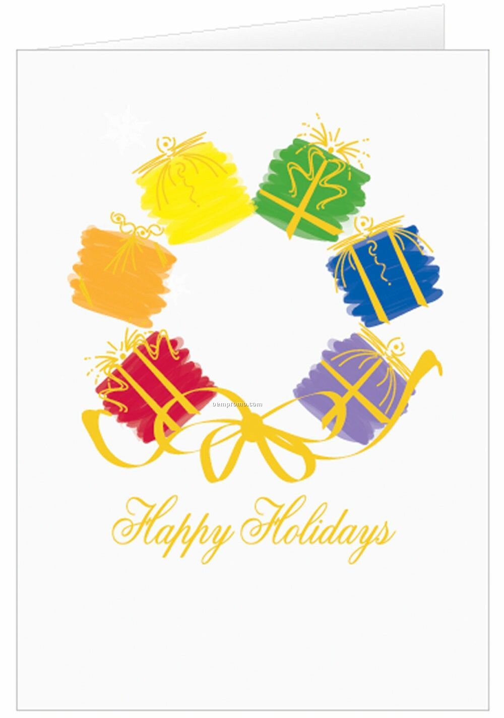 Wreath Of Presents Holiday Greeting Card
