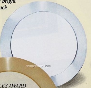 11 1/2" Diameter Silver Aluminum Award Tray With Mirror Bright Center