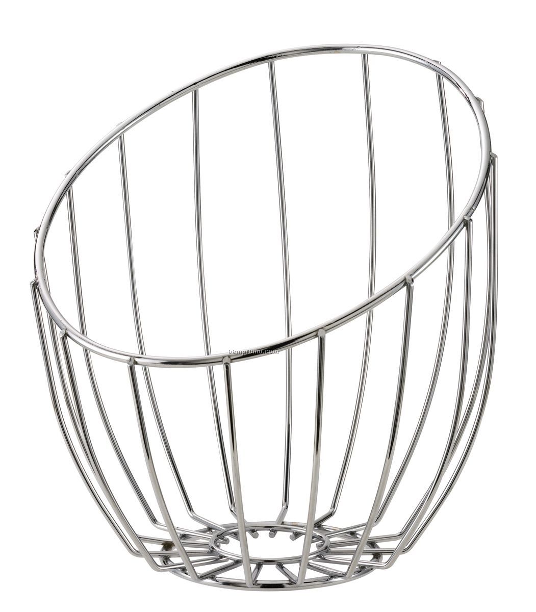 Chromed Metal Stainless Steel Wire Tall Bread Basket