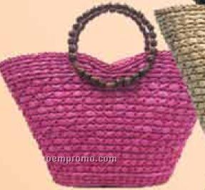 Solid Color Straw Beach Bags