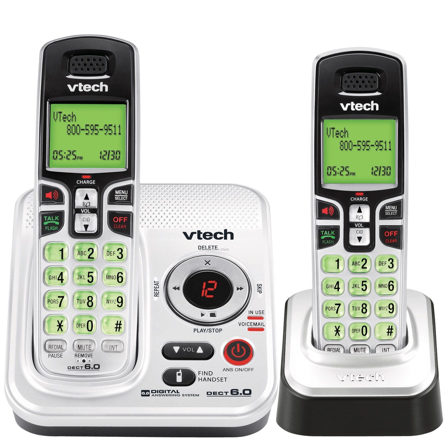 Vtech Expandable Dect 6.0 Cordless Phone System W/ 2 Handsets