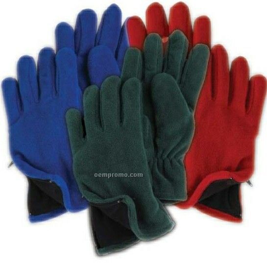 Wolfmark Purple Fleece Zipper Glove