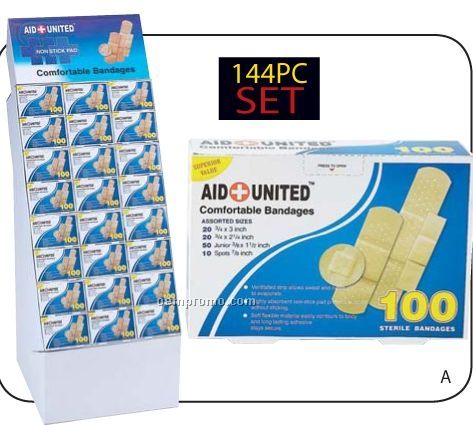 Aid United 144 PC Bandage Display