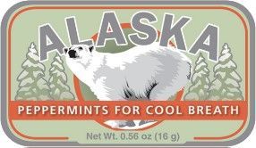 Alaska Polar Bear Mint Tin W/ 4-color Process Label (72 Mints)
