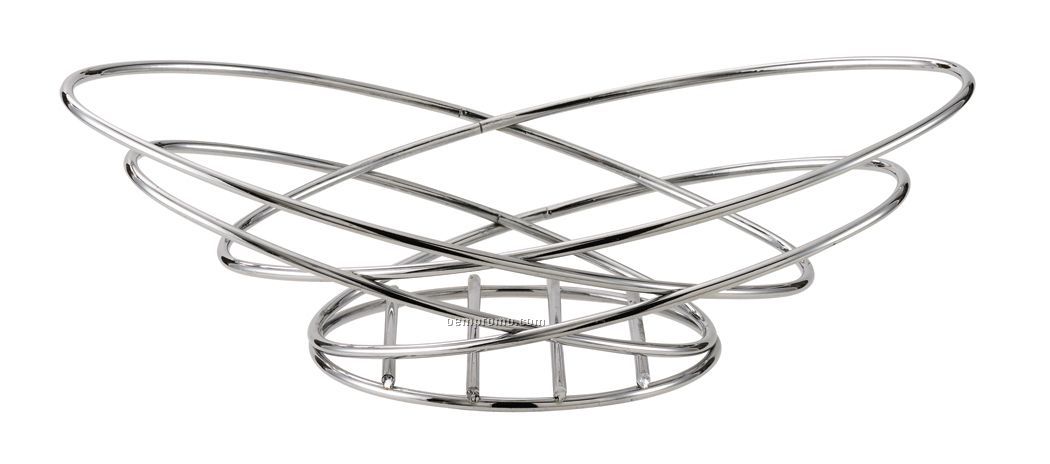 Chromed Metal Stainless Steel Wire Wide Bread Basket