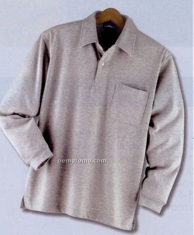 Long Sleeve Two-button Sweatshirt