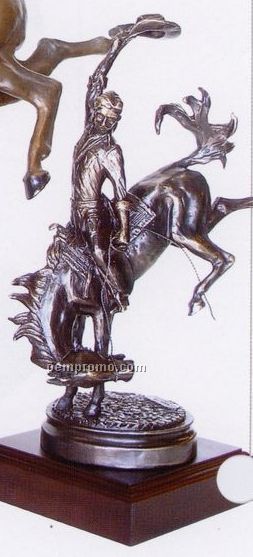 Staying On Top Bronco Rider Sculpture (15")