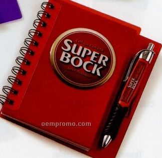 Translucent Spiral Notebook W/ Attached Pen
