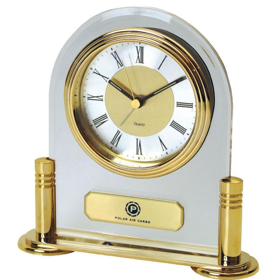 Brass & Acrylic Desk Alarm Clock