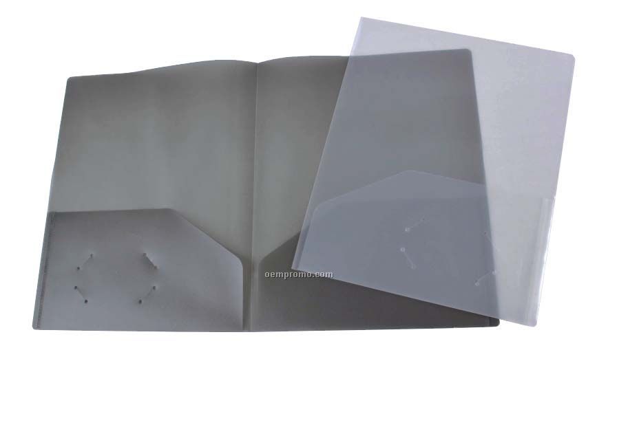 Clear 2 Pocket Folder With Business Card Cut Out