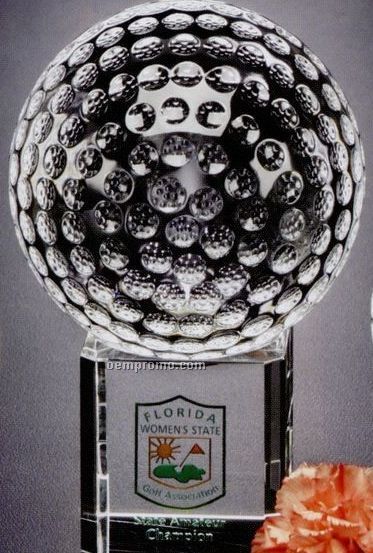 Sports Gallery Crystal Stratus Golf Award (4")