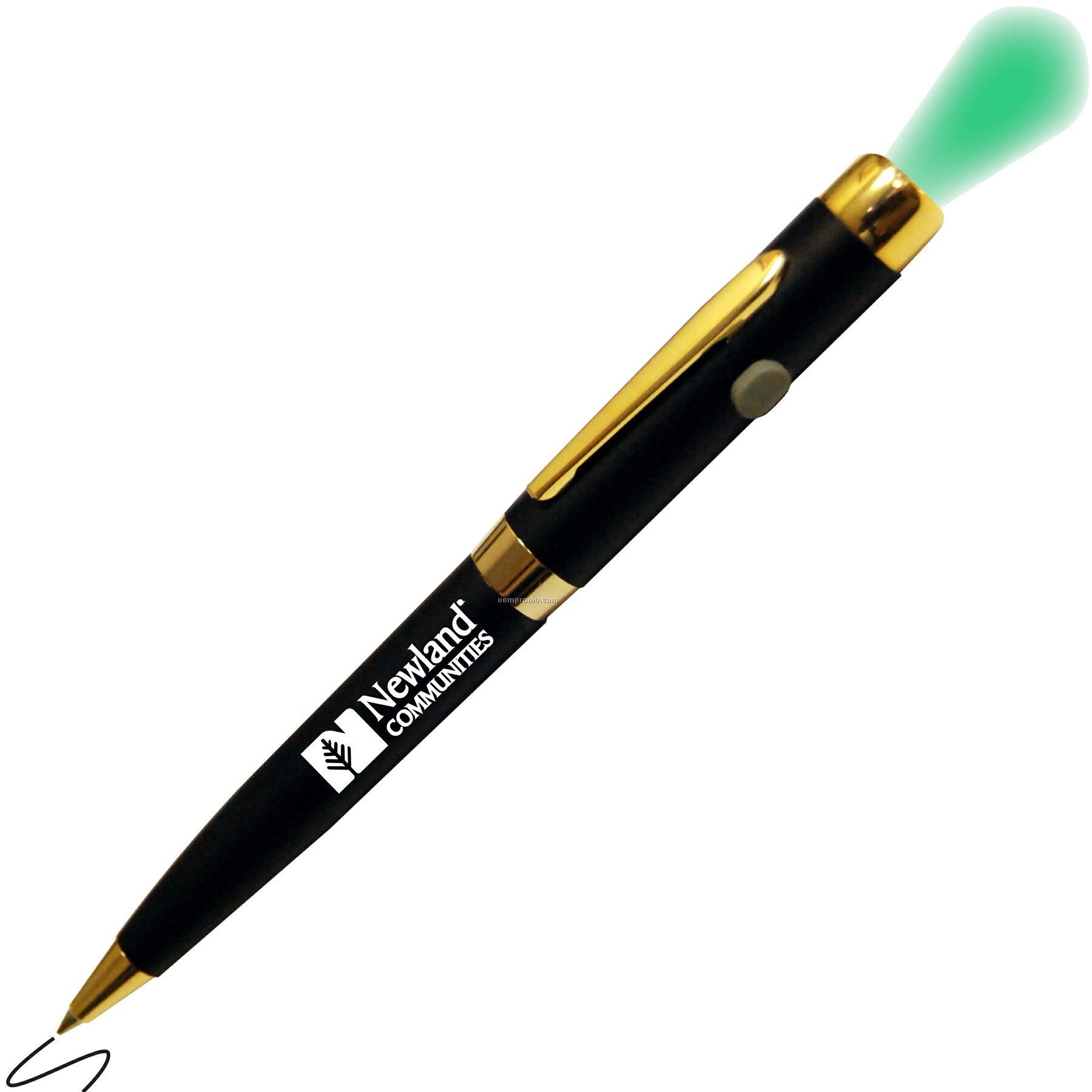 Alpec Green LED Flashlight And Ballpoint Pen