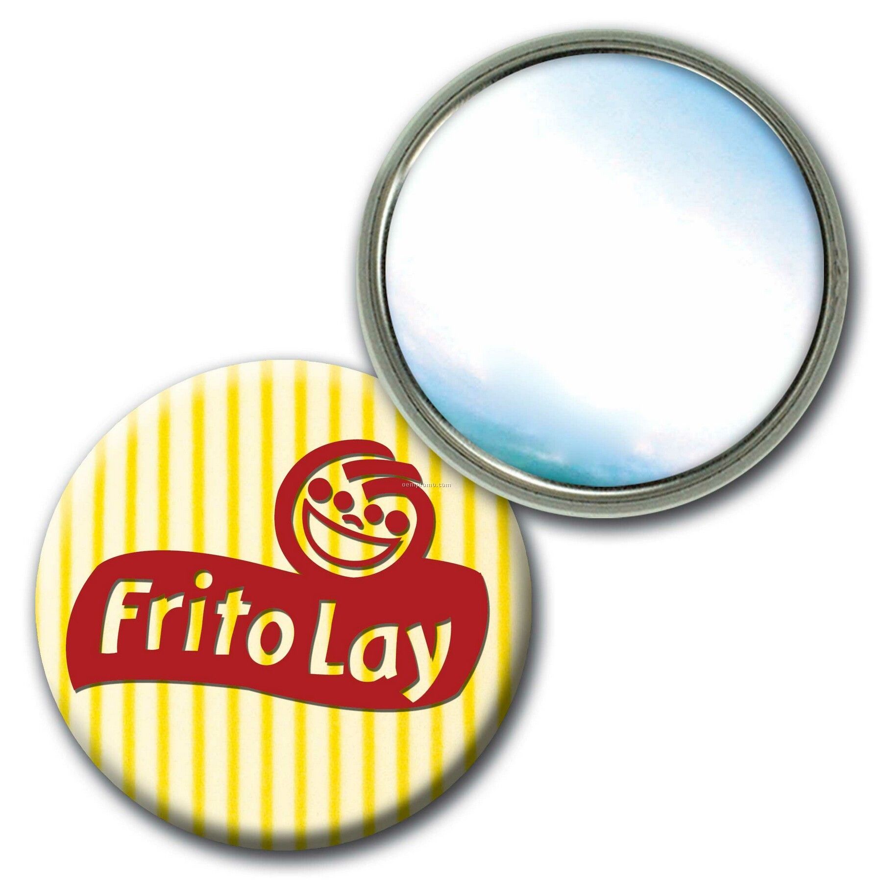Compact Mirror Lenticular Yellow/White Stripes 3d Effect (Imprint)