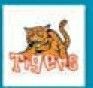 Sport/ Mascot Stock Temporary Tattoo - Crouching Tiger 2 (1.5"X1.5")