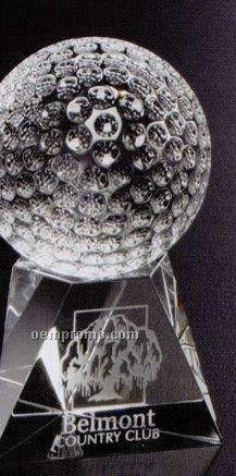 Sports Gallery Crystal Triad Golf Award (4")