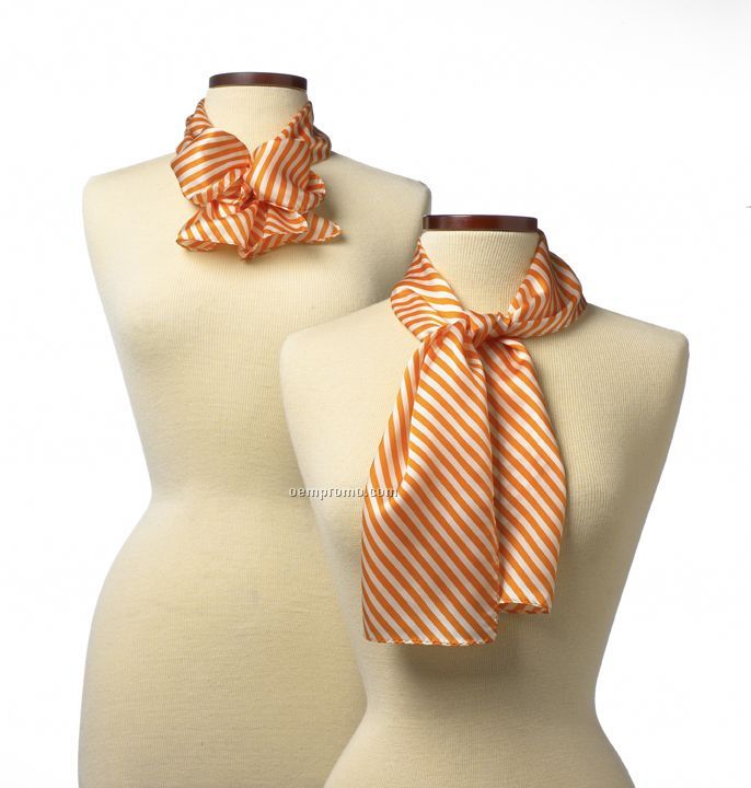 Wolfmark Saville Stripe Polyester Scarf - Orange (45