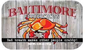 Baltimore Crab Mint Tin W/ 4-color Process Label (72 Mints)