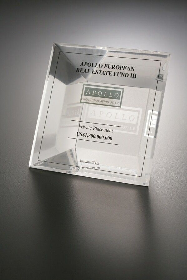 Lucite Embedment Elongated Square Award