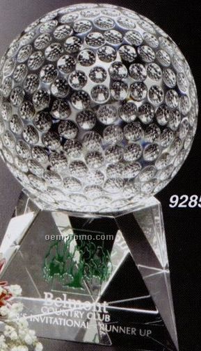 Sports Gallery Crystal Triad Golf Award (5")