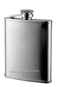 6 Oz. Flask With Checkered Pattern & Oval Center