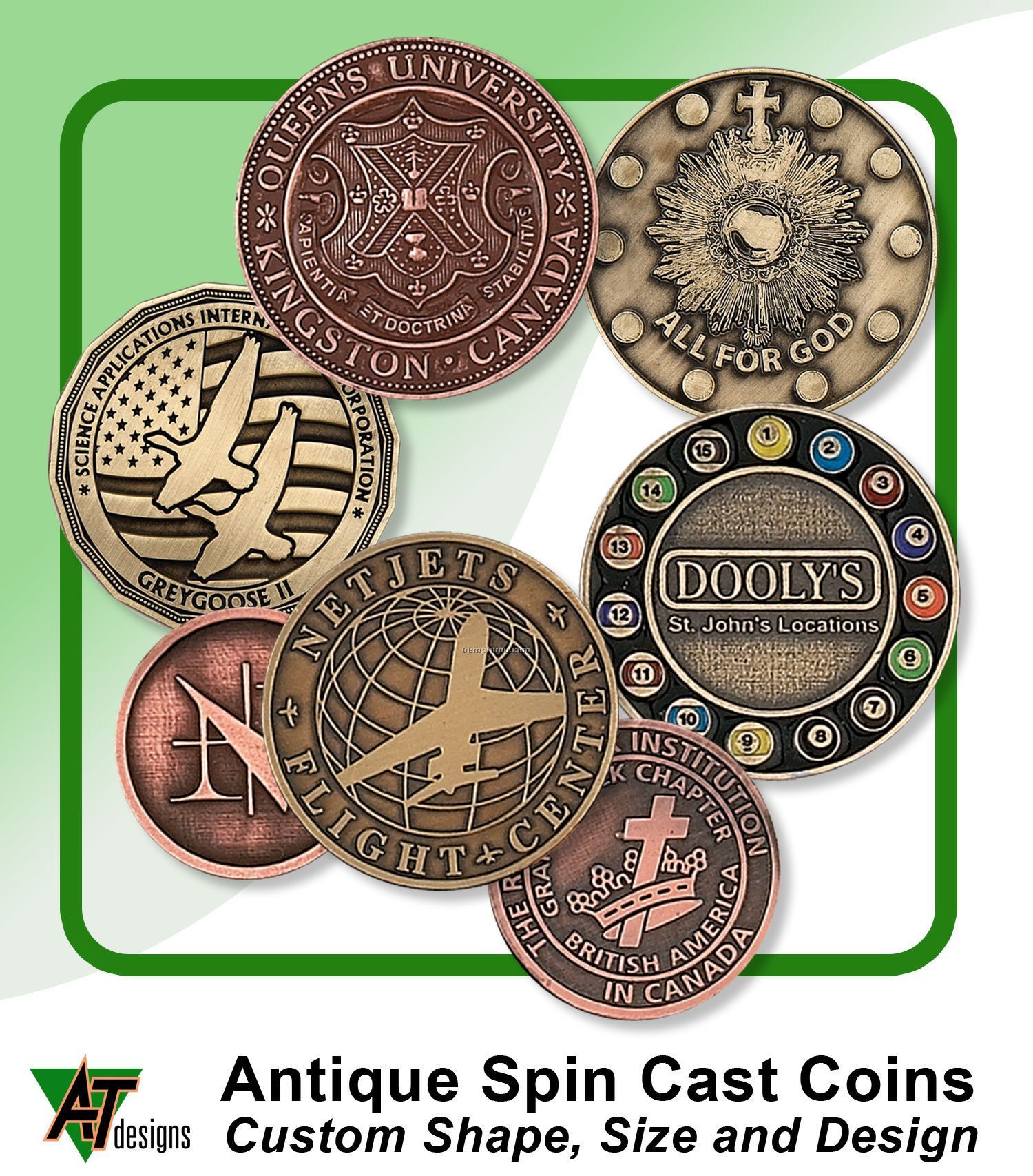 Antique Zinc Coin (2")