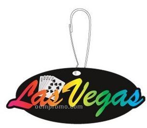 Las Vegas W/ Poker Hand Zipper Pull