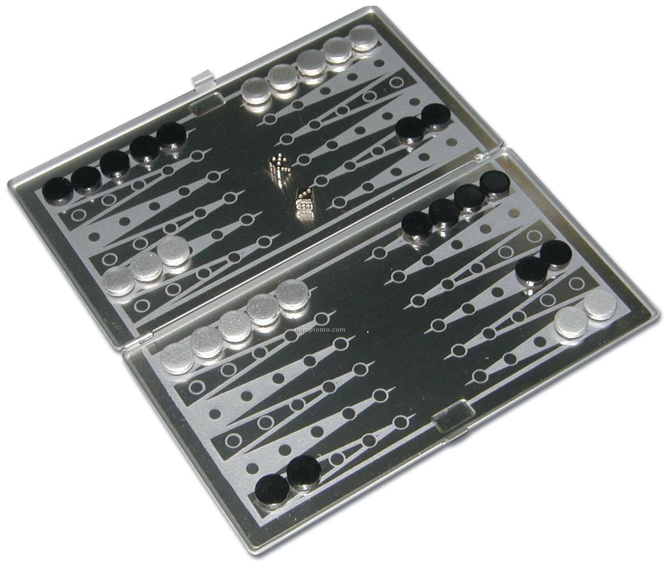 Metal Slim Magnetic Backgammon Game Set