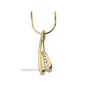 14ky 1/3 Ct Tw Journey Diamond Pendant