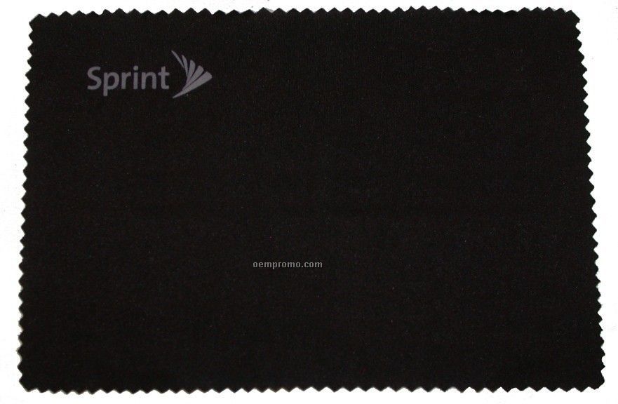 Deluxe 3.5" X 5" Black Opticloth With Silk Screened Imprint